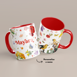 Caneca Flores e Pássaros