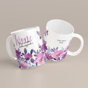 Caneca Flores Lilás