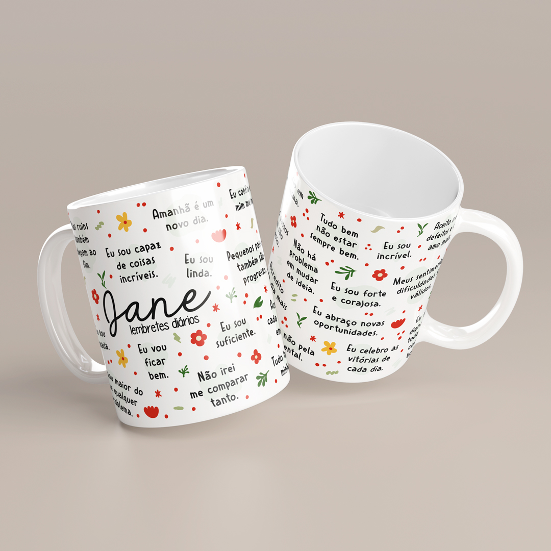 Caneca Motivação - Caneca branca tradicional