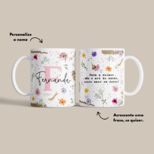 Caneca Inicial Floral